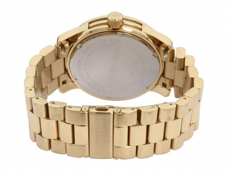 Michael Kors Slim Runway Analog Gold Dial Gold Steel Strap Watch For Women - MK3739 Buy Now By Michael Kors