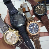 Shop Fossil Nate Chronograph Blue Dial Brown Leather Strap Watch for Men - JR1505 in USA