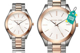 Michael Kors Slim Runway White Dial Two Tone Steel Strap Watch for Women - MK3204 Buy Now By Michael Kors