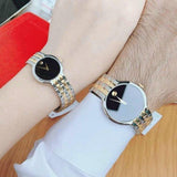 Shop Movado Veturi Quartz Black Dial Two Tone Steel Strap Watch for Women - 0606933 in USA