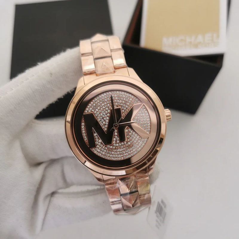Michael Kors Runway Mercer Quartz Rose Gold Dial Rose Gold Steel Strap Watch For Women - MK6736 Buy Now By Michael Kors