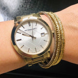 Burberry The City Silver Dial Gold Steel Strap Unisex Watch - BU9003 Buy Now By Burberry