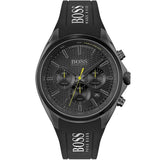 Hugo Boss Distinct Chronograph Black Dial Black Silicone Strap Watch for Men - 1513859