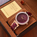 Michael Kors Parker Maroon Dial Two Tone Steel Strap Watch for Women - MK6412 Buy Now By Michael Kors