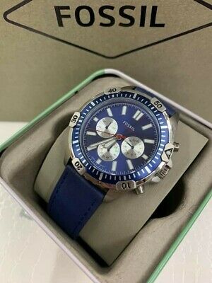 Fossil Garrett Chronograph Blue Dial Blue Rubber Strap Watch for Men - FS5709 Buy Now By Fossil