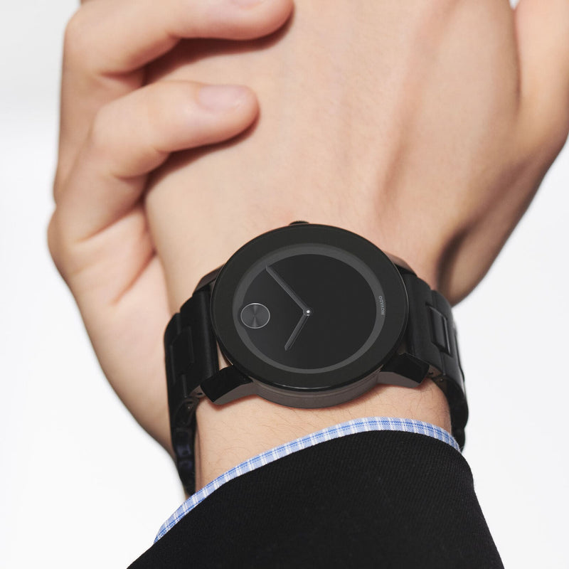 Shop Movado Bold TR90 Black Dial Black Steel Strap Watch for Men - 3600099 in USA