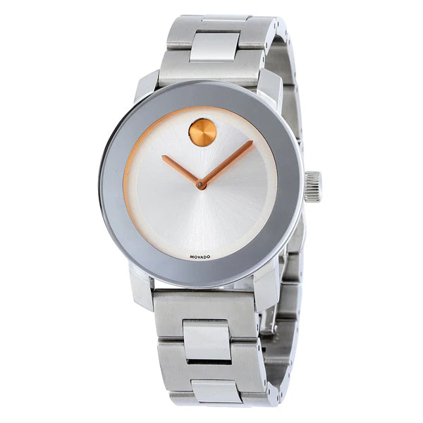 Shop Movado Bold Silver Dial Silver Steel Strap Watch For Women - 3600084 in USA