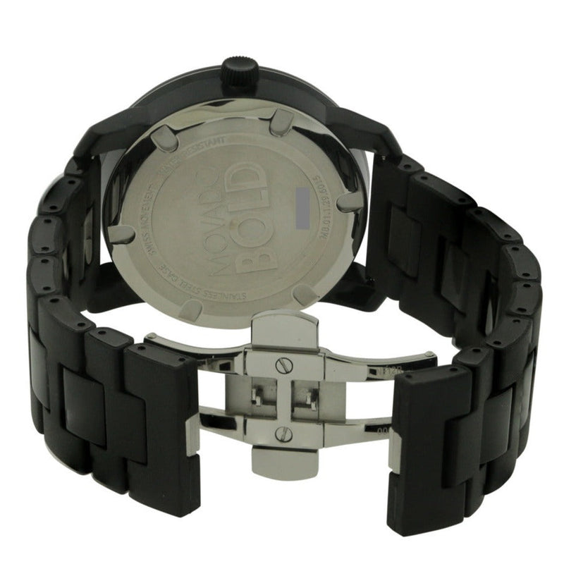 Shop Movado Bold TR90 Black Dial Black Steel Strap Watch for Men - 3600099 in USA