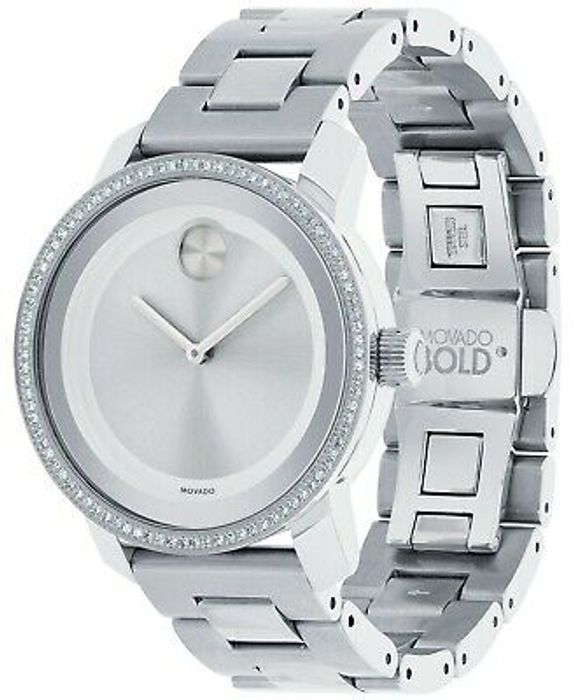 Shop Movado Bold Diamonds Silver Dial Silver Steel Strap Watch for Women - 3600149 in USA