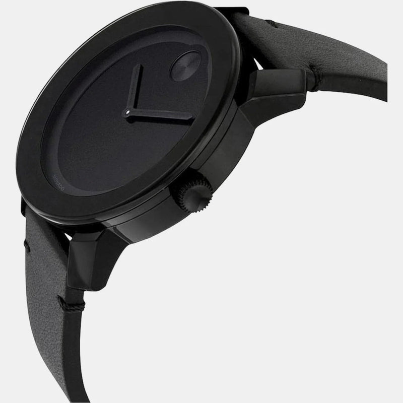 Movado Bold Black Dial Black Leather Strap Watch For Men - 3600306 Buy Now By Movado