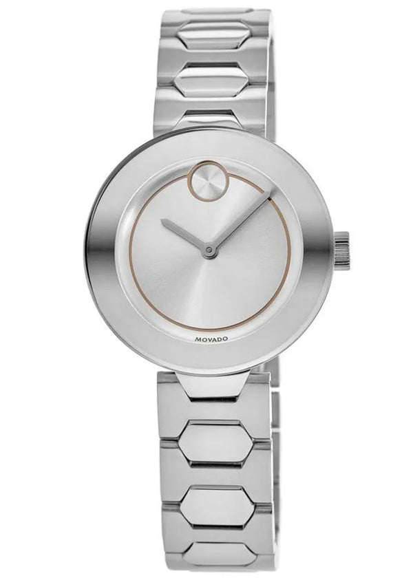 Shop Movado Bold Silver Dial Silver Steel Strap Watch For Women - 3600381 in USA
