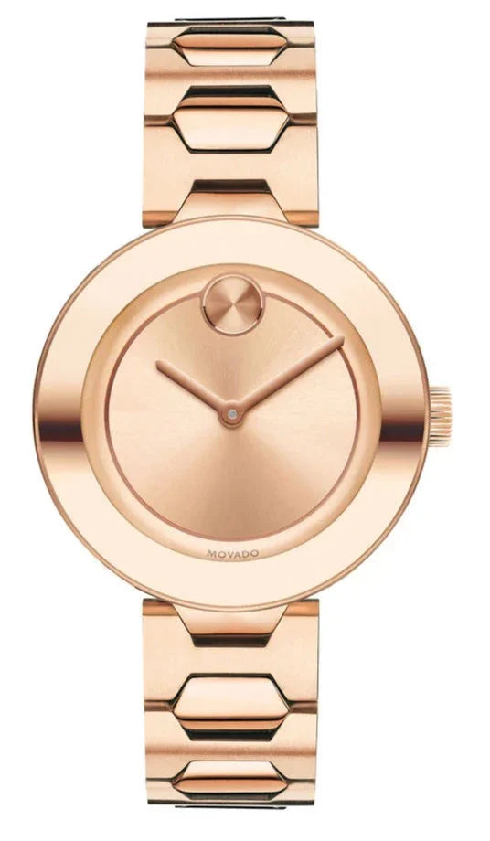 Shop Movado Bold Rose Gold Dial Rose Gold Steel Strap Watch for Women - 3600342 in USA