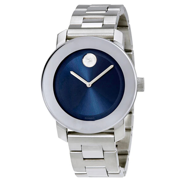 Shop Movado Bold Blue Dial Silver Steel Strap Watch for Women - 3600396 in USA