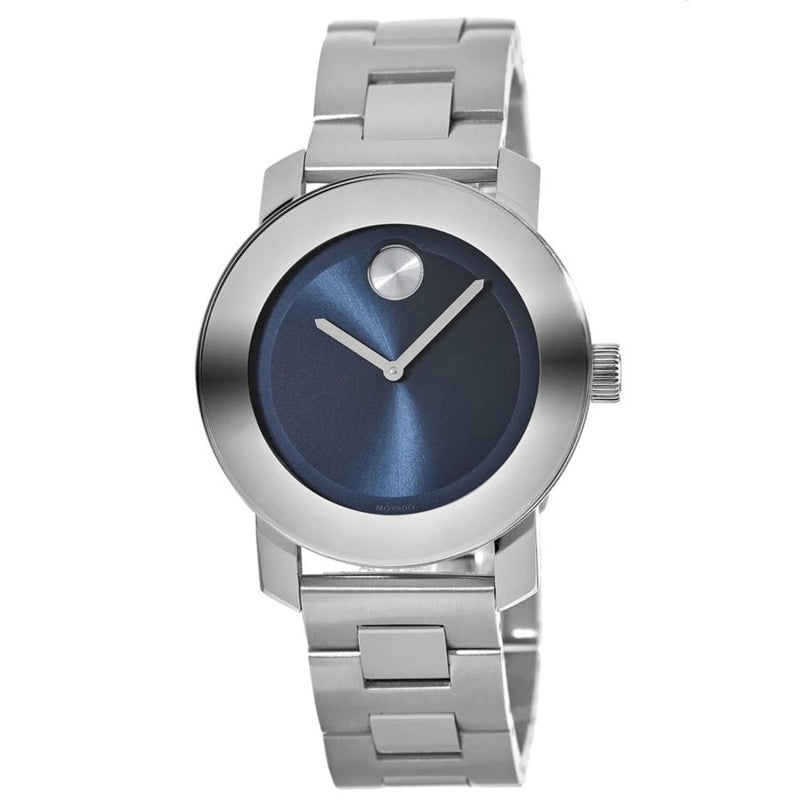 Shop Movado Bold Blue Dial Silver Steel Strap Watch for Women - 3600396 in USA