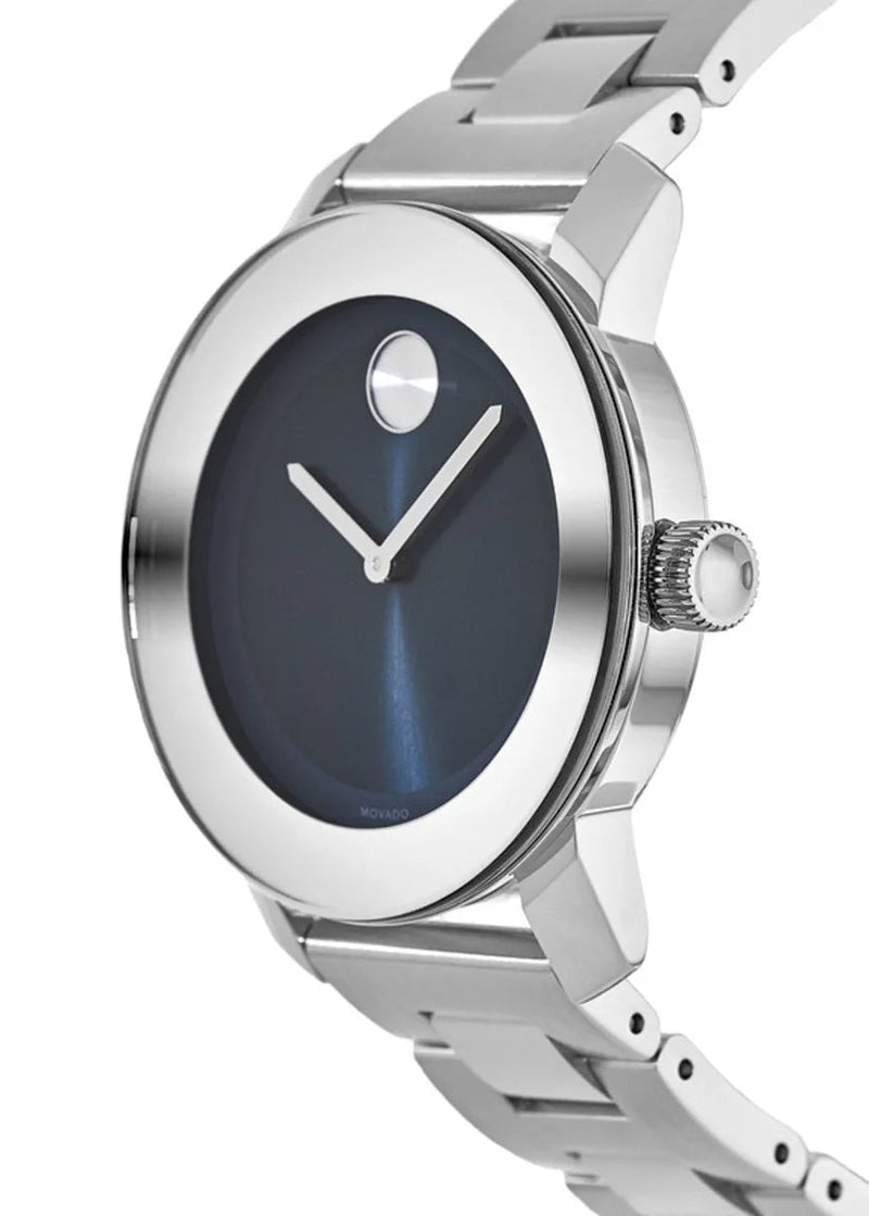 Shop Movado Bold Blue Dial Silver Steel Strap Watch for Women - 3600396 in USA
