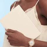 Shop Movado Bold Crystal Pave Rose Gold Dial Rose Gold Steel Strap Watch For Women - 3600493 in USA