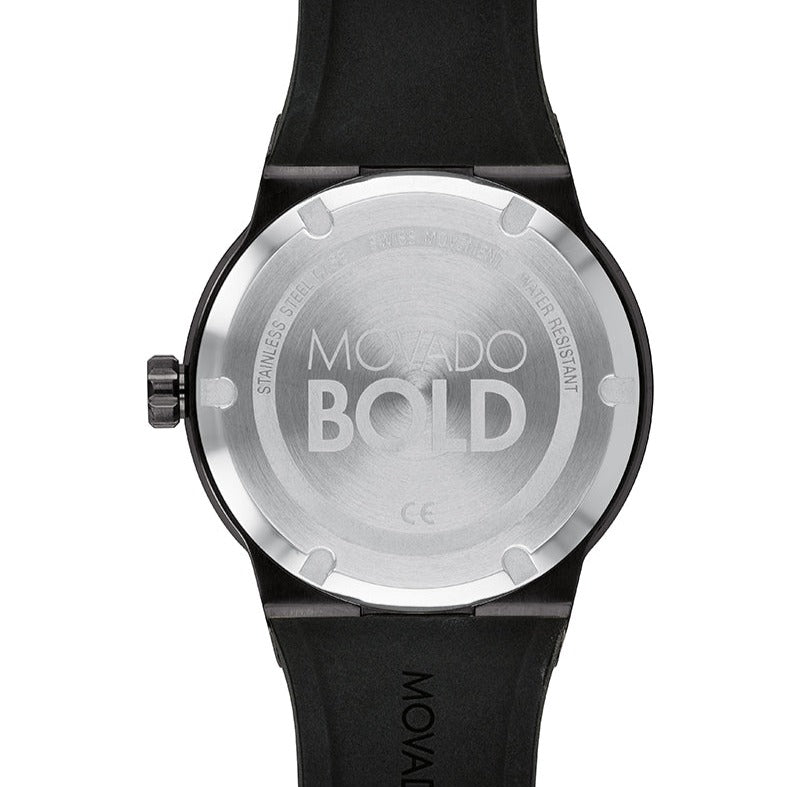 Shop Movado Bold Fusion Black Dial Black Rubber Strap Watch for Men - 3600621 in USA