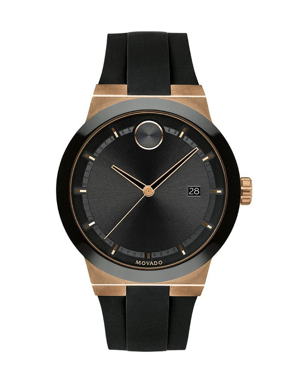 Shop Movado Bold Fusion Black Dial Black Silicone Strap Watch for Men - 3600622 in USA
