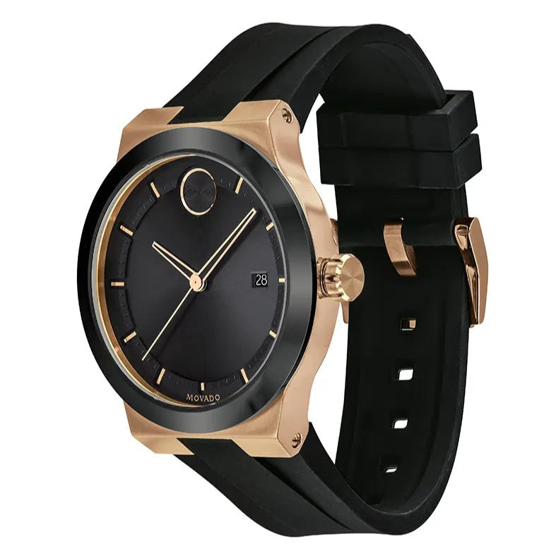 Shop Movado Bold Fusion Black Dial Black Silicone Strap Watch for Men - 3600622 in USA
