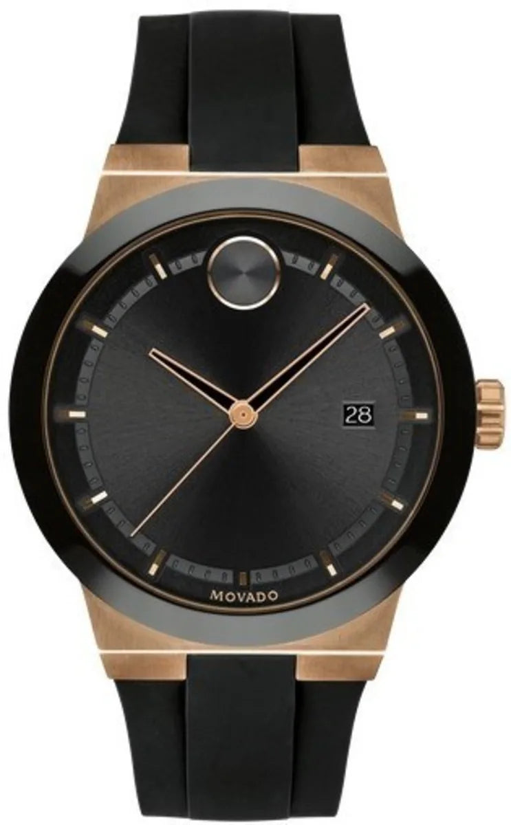 Shop Movado Bold Fusion Black Dial Black Silicone Strap Watch for Men - 3600622 in USA