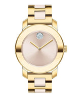 Shop Movado Bold Beige Dial Two Tone Steel Strap Watch For Women - 3600640 in USA