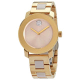 Shop Movado Bold Beige Dial Two Tone Steel Strap Watch For Women - 3600640 in USA