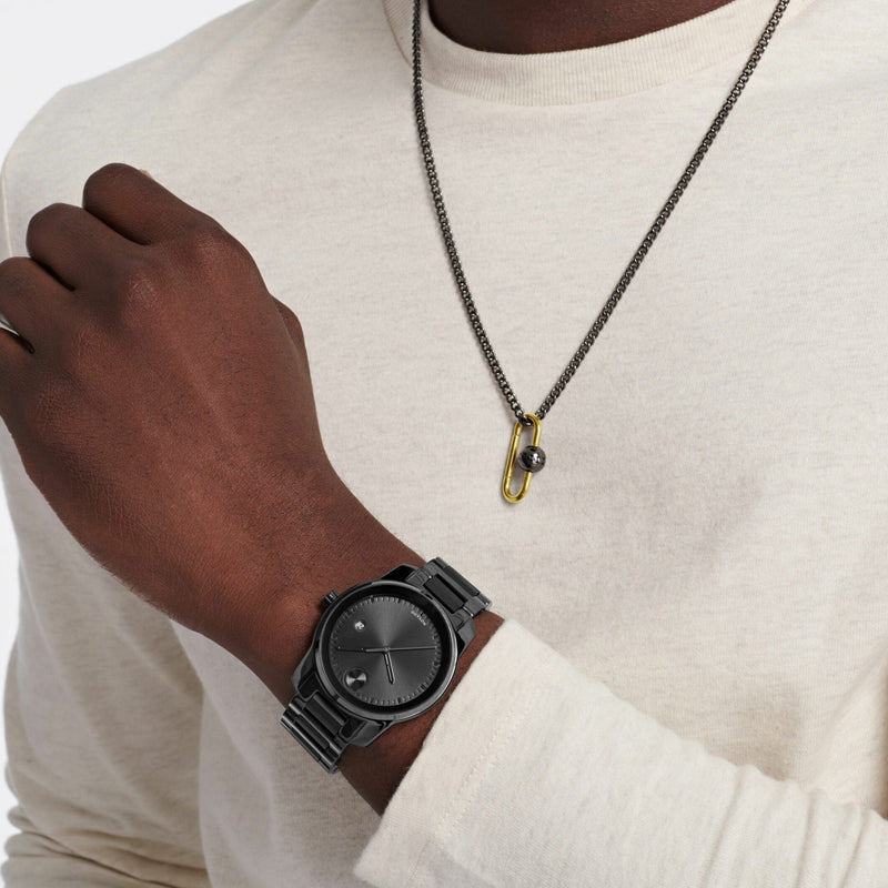 Movado Bold Verso Black Dial Black Steel Strap Watch for Men - 3600863 Buy Now By Movado