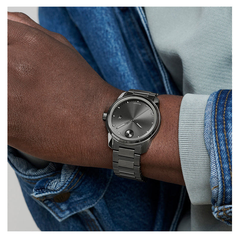 Movado Bold Verso Grey Dial Grey Steel Strap Watch for Men - 3600860 Buy Now By Movado