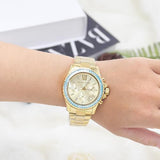 Michael Kors Everest Chronograph Gold Dial Gold Steel Strap Watch For Women - MK7210 Buy Now By Michael Kors