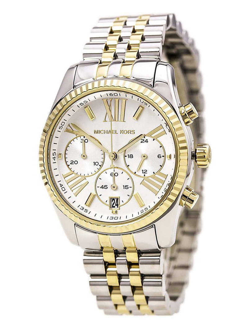 Michael Kors Lexington Silver Dial Two Tone Steel Strap Watch for Women - MK5955 Buy Now By Michael Kors