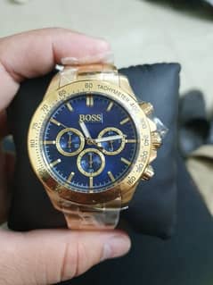 Hugo Boss Ikon Blue Dial Gold Steel Strap Watch for Men - 1513340 Buy Now By Hugo Boss