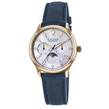 Movado Heritage Celestograf White Mother of Pearl Dial Blue Leather Strap Watch For Women - 3650011 Buy Now By Movado