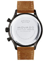 Movado Heritage Calendoplan Chronograph Black Dial Brown Leather Strap Watch for Men - 3650022 Buy Now By Movado