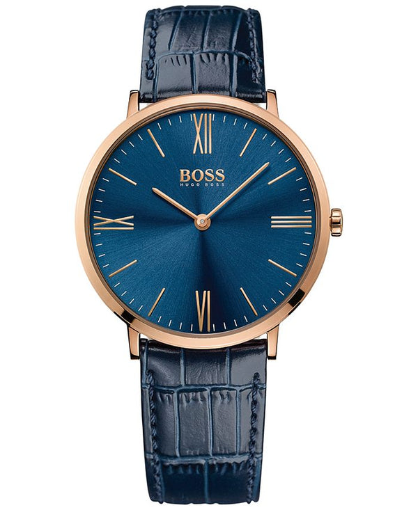 Hugo Boss Jackson Blue Dial Black Leather Strap Watch for Men - 1513371 Buy Now By Hugo Boss