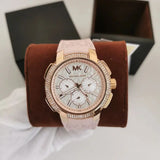 Michael Kors Sidney Multifunction White Dial Pink Silicone Strap Watch For Women - MK7222 Buy Now By Michael Kors