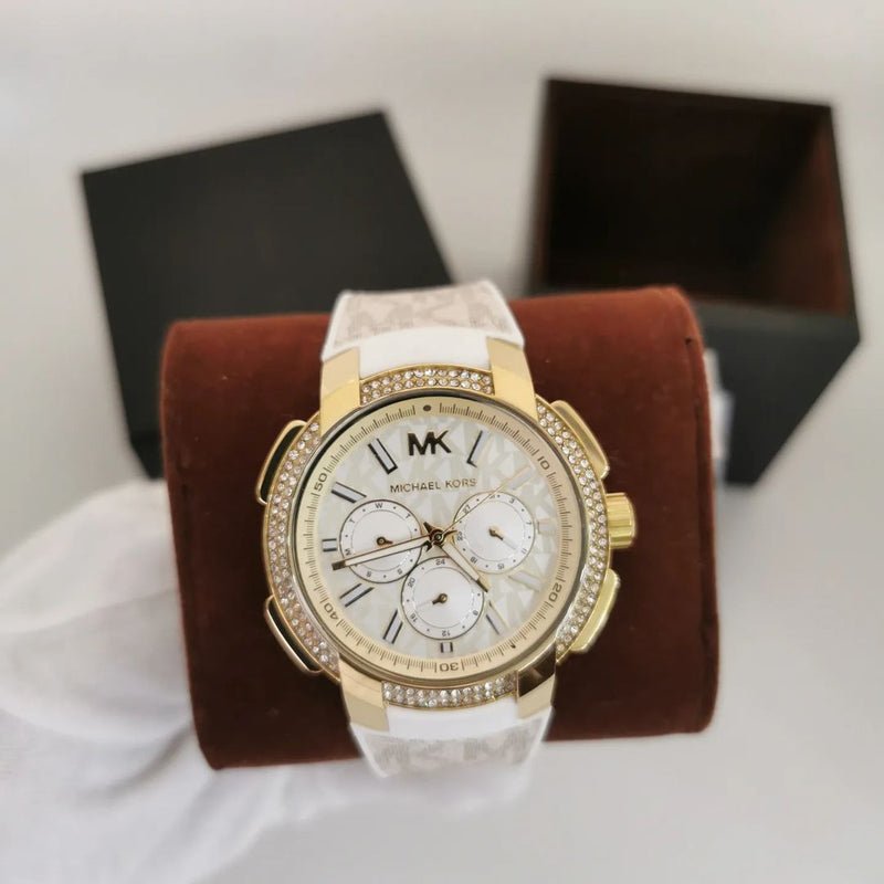 Michael Kors Sydney Quartz White Dial White Leather Strap Watch For Women - MK7221 Buy Now By Michael Kors