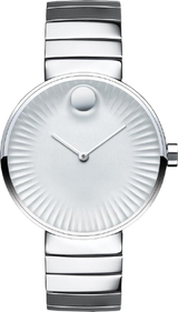 Shop Movado Edge Silver Dial Silver Steel Strap Watch for Women - 3680012 in USA