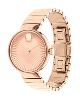 Shop Movado Edge Rose Gold Dial Rose Gold Steel Strap Watch for Women - 3680013 in USA