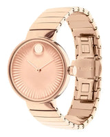 Shop Movado Edge Rose Gold Dial Rose Gold Steel Strap Watch for Women - 3680013 in USA