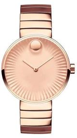 Shop Movado Edge Rose Gold Dial Rose Gold Steel Strap Watch for Women - 3680013 in USA