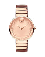 Shop Movado Edge Rose Gold Dial Rose Gold Steel Strap Watch for Women - 3680013 in USA