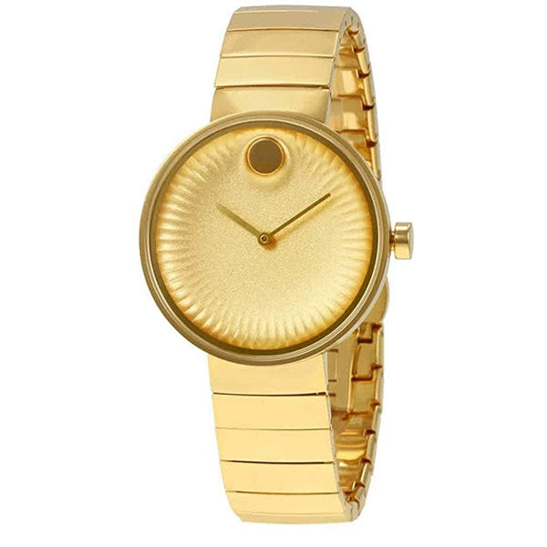 Shop Movado Edge Gold Dial Gold Steel Strap Watch for Women - 3680014 in USA