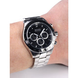 Hugo Boss Ikon Black Dial Silver Steel Strap Watch for Men - 1512965