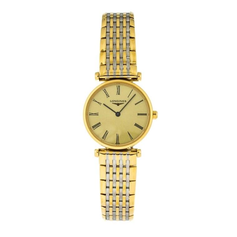 Shop Longines La Grande Classique de Longines Gold Dial Two Tone Steel Strap Watch for Women - L4.209.2.31.7 in USA