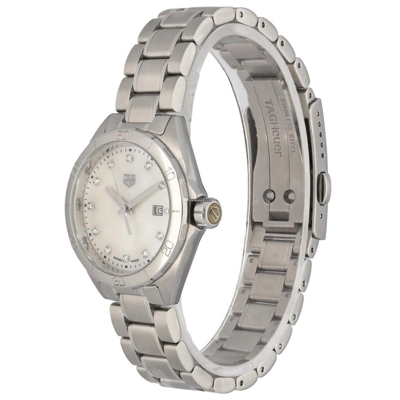 Shop Tag Heuer Formula 1 Diamonds Mother Of Pearl White Dial Silver Steel Strap Watch for Women - WBJ1419.BA0664 in USA