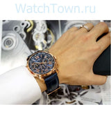 Guess Horizon Chronograph Blue Dial Blue Leather Strap Watch For Men - W0380G5 Buy Now By Guess