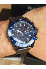 Shop Hugo Boss Ocean Edition Blue Dial Black Mesh Bracelet Watch for Men - 1513702 in USA