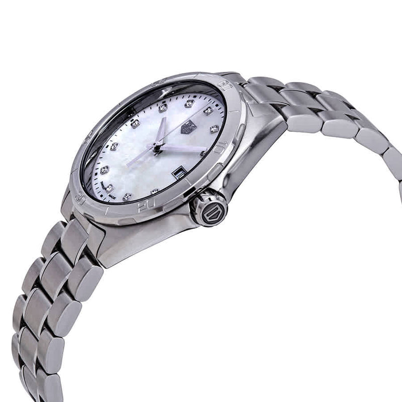 Shop Tag Heuer Formula 1 White Mother of Pearl Dial Silver Steel Strap Watch for Women - WBJ1319.BA0666 in USA