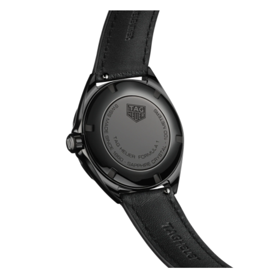 Shop Tag Heuer Formula 1 Quartz Black Dial Black Leather Strap Watch for Women - WBJ1414.FC8234 in USA