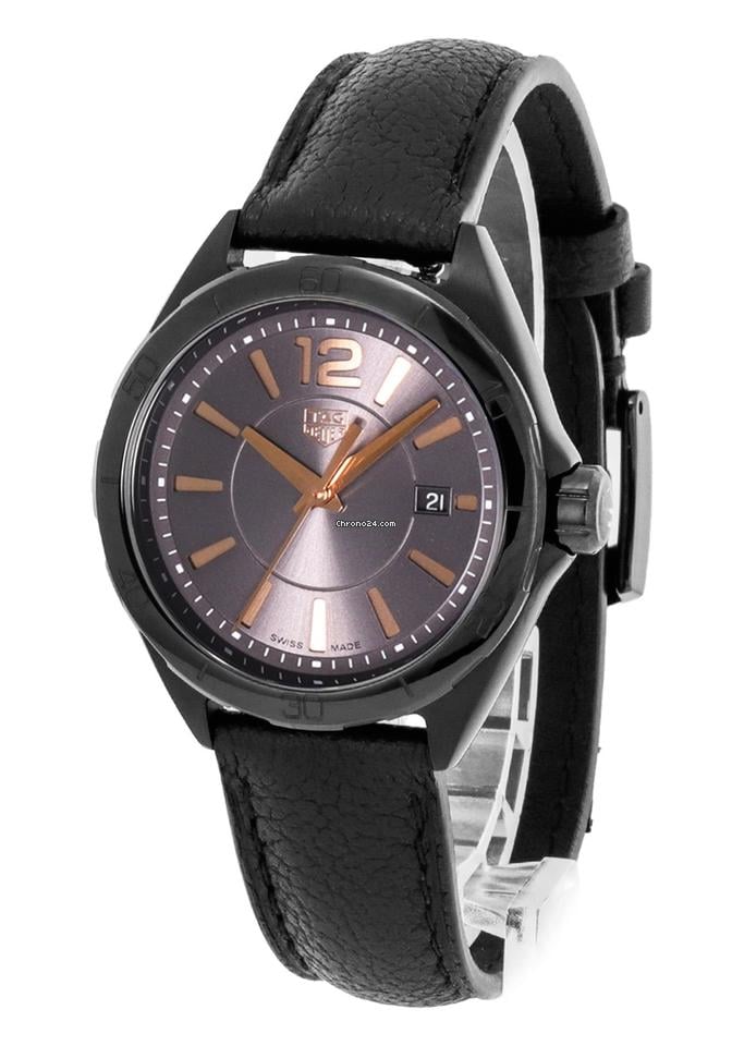 Shop Tag Heuer Formula 1 Quartz Black Dial Black Leather Strap Watch for Women - WBJ1414.FC8234 in USA